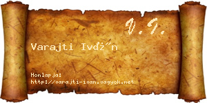 Varajti Iván névjegykártya